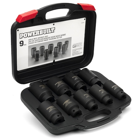 Powerbuilt 9Pc Deluxe Axle Nut Socket Set Kit61 648991